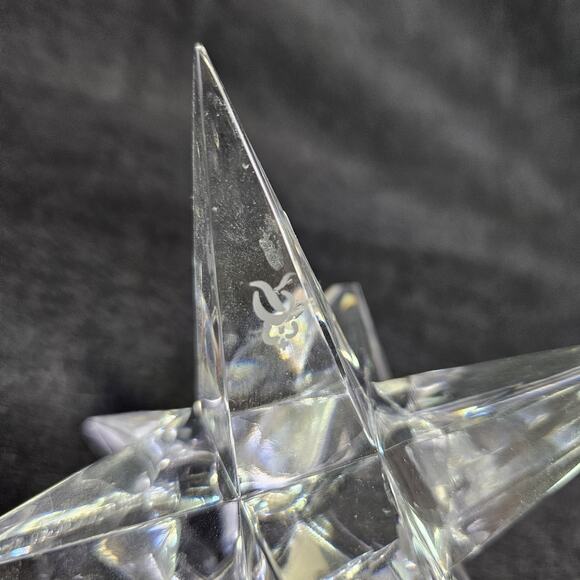 VTG Rosenthal Crystal Star Candlestick Set (3) 90s Candle Holder MCM Heavy Glass - Picture 10 of 16